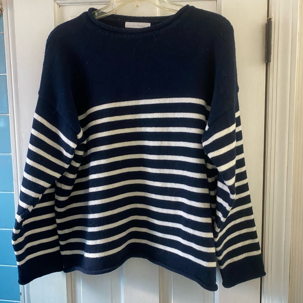 Sanna NY Navy and White Rafe Stripe Pullover